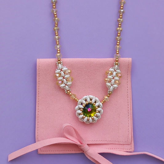Collana Girocollo Bianco "Soleil"