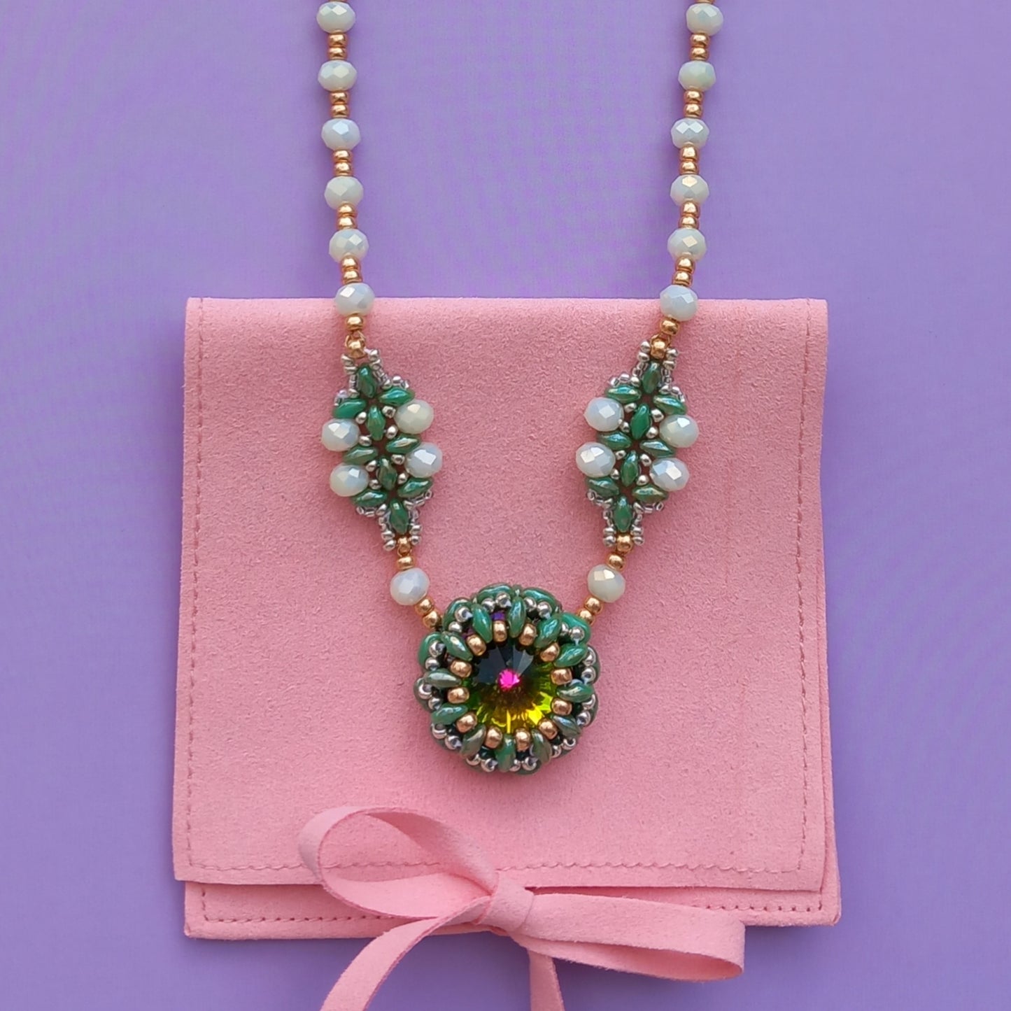 Collana Girocollo Verde "Soleil"